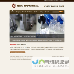 Jiashan Today international,Investment SS Casting,CNC machining part,Plastic injection